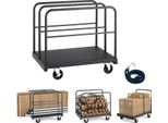 Carrello Porta Pannelli Succebuy, Portata 816 Kg, Carrello Da Trasporto 2 In 1 Con Ruote Rotanti A 360°, Carrello Porta Pannelli Con 4 Maniglie Laterali, Ausilio Per Il Trasporto In Officina, Magazzino E Garage, Nero 914X610X858 Mm