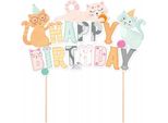 Cake Topper Gatti Buon Compleanno 14Cm