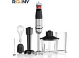 Frullatore A Mano, Funzionalità 6 In 1, Lame In Acciaio Inox, Nero, Spina Ue, 6 In 1