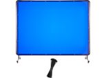 Succebuy Tenda Per Saldatura 1740X2340 Mm, Schermo Protettivo In Vinile Ignifugo Con Rotelle Bloccabili E Protezione Uv Per Officine E Applicazioni Industriali, Blu