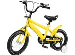 Bicicletta Per Bambini - Con Rotelle - Ruote 35 Cm - Per Altezza 100-115 Cm - Età 2-4 Anni - Telaio In Acciaio - Giallo