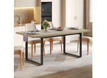 Tavolo Da Pranzo Rettangolare Flieks, Tavolo Da Pranzo In Legno, Tavolo Da Cucina Per 6-8 Persone, 160X80X75 Cm, Impermeabile, Stile Industriale, Colore Chiaro
