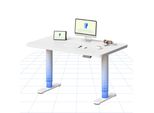 Flexispot Cylinex Scrivania Regolabile In Altezza 120X80 Cm Con Eleganti Gambe Arrotondate, Piano In Un Unico Pezzo Da 25 Mm, Portata 80 Kg Bianco