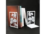 Inf Fermalibri A L Metallo Bianco Con Ginkgo Per Scrivania, Set Da 2