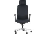 Sedia Da Ufficio Girevole Ergonomica Xelo/F, Base Cromata, Braccioli Regolabili, Seduta Scorrevole (Avanti-Indietro), Nero