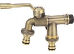 Doppio Rubinetto D'acqua Per Esterni Kit Di Rubinetti Da 3/4 Di Pollice Con Ingresso A Parete In Ottone A Prova Di Gelo All'esterno Rubinetto D'acqua In Ottone Antico Splitter Con 2 Uscite Da 25 Mm