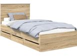 Vidaxl Struttura Letto Rovere Sonoma 90 X 190 Cm Legno Ingegnerizzato