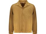 Camicia Da Uomo Marrone In Velluto Con Taschino Sul Petto E Bottoni