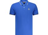 Polo Da Uomo Blu A Maniche Corte Con Dettagli A Contrasto E Applicazione