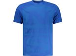 T-Shirt Da Uomo A Maniche Corte Blu Con Scollo Rotondo E Stampa