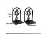 Inf Fermalibri Decorativi A Forma Di L In Metallo Nero, Set Da 2 Pezzi