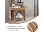 Costway 60,5X34X48 Cm Panca Da Doccia Bagno, Panca Con Ripiano, Sgabello Da Bagno 170 Kg Di Portata, Panca Da Bagno Sedia Da Doccia, Sgabello Da Doccia (Marrone)