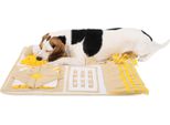 Tappeto Lionto Sniffer Per Cani, Tappeto Per Giochi Di Intelligenza E Cibo, Antiscivolo E Di Facile Manutenzione, 70X60 Cm, Giallo/Marrone