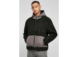 Urban Classics - Giacca Sherpa Con Cappuccio Nero/Asfalto - S