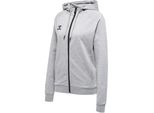 Hummel Hmlmove Grid Cot. Zip Hoodie Donna - Grigio Melange - Xs