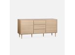 Credenza A 2 Ante Effetto Legno, 160Cm, Marrone Naturale