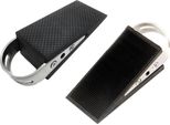 Set Di 2 - Fermaporta A Pavimento 12 X 5 X 3 Cm, Fermaporta In Gomma, Fermaporta A Pavimento In Acciaio Inox E Gomma, Protezione A Cuneo, Fermaporta In Gomma Antiscivolo, Cuneo Fermaporta, Protezione Porta, 2 Fermaporta