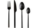 Kare-Design Besteckset , Schwarz , Metall , 16-teilig , 20x6x26 cm , Essen & Trinken, Besteck, Besteck-Sets