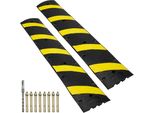 Set Di 2 Rampe Di Protezione Per Cavi - Ponte Per Cavi In Gomma A 2 Canali - Ponte Per Tubi 183 X 30 X 4,5 Cm - Protezione Antiribaltamento Fino A 10000 Kg (Per Asse) - Portata - Rampa Per Cavi Con Design Antiscivolo - Ideale Per I Parcheggi