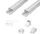 Coperchio Di Linea Per Mini Split - Coperchio Decorativo Per Tubazioni In Pvc Per Il Condizionamento Dell'aria - 76,2 Mm L X 2270 Mm L - Bianco - Adatto Per Pompe Di Calore - Verniciabile - Con 2 Condotti Diritti E Componenti Completi.