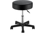 Sgabello Girevole Deluxe - Altezza Regolabile, Cuscino Di Seduta Ultrasottile - Portata 181 Kg - Ruote - Nero - Per Salone, Bar, Casa, Ufficio, Medicina, Massaggi