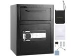 Cassetta Di Sicurezza Da 1,7 Litri - Cassetta Di Sicurezza Con Fessura - Serratura Con Codice Elettronico E 2 Chiavi Di Emergenza - 45 X 30 X 35 Cm - Cassaforte Aziendale Per Contanti - Casa Hotel Ufficio