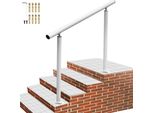 Ringhiera Per Scale Esterne In Alluminio - Ringhiera Per Ingresso Casa 4 Piedi Bianca Con Corrimano - Sm_Reno® - Ringhiera Esterna Per Ingresso Casa - Design Moderno