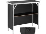 Bancone Fieristico Portatile Bancone Fieristico Pieghevole Nero - Stand Fieristico Bancone Fieristico 975 X 385 X 870 Mm - Tavolo Bar Promozionale Bancone Promozionale Reception Con Ripiano Portaoggetti Inclusa Borsa Di Trasporto.