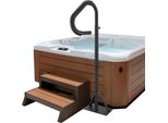 Corrimano Per Idromassaggio 272 Kg Di Portata - Parapetto Per Spa In Alluminio - Corrimano Per Piscina Regolabile 122,92-160 Cm - Corrimano Per Piscina Idromassaggio - Ruotabile A 360°