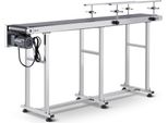 Trasportatore A Nastro Motorizzato - Acciaio Inox - Nastro In Pvc - Codifica A Getto D'inchiostro - 1803,4 X 198,1 Mm - Velocità Regolabile - Doppio Binario Di Protezione
