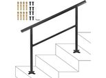 Ringhiera D'ingresso In Alluminio - Corrimano Esterno In Acciaio Inox - 122 X 90 Cm - Steinhart - Nero - 0-45 Gradi - Per Abitazioni Private E Uffici