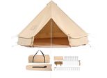 Tenda A Campana 5 X 3 M - Tenda Yurta In Cotone Tc - Con Pali In Ferro Ad Alta Resistenza - Telo Di Fondo In Pvc - Tenda Da Campeggio 8 Persone - Tenda Per Famiglie - 8 Finestre - Tenda A Piramide - Tenda Di Gruppo Per Avventure All'aperto