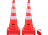 Cono Di Sicurezza - Cono Stradale - 6'' X 36'' - Arancione - Con Collare Riflettente - Cono Stradale.