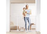 Cancelletto Di Sicurezza Per Porte - Cancelletto Di Sicurezza Per Bambini E Animali Domestici - Cancelletto Per Scale Girevole Su Entrambi I Lati - Cancelletto Per Bambini Bianco Senza Foratura - Altezza 762 Mm - Larghezza 749-1346 Mm.