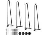 Set Di 4 - Gambe A Forcella - Altezza 482 Mm - Piastra Di Montaggio 110X110 Mm - Acciaio Al Carbonio Verniciato A Polvere - Gambe A Forcella - Portata 227 Kg - Ideale Per Tavoli Da Cucina, Consolle Da Salotto E Tavoli Da Studio