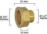 Prolunga Esagonale Lucida Riduzione 1/2 Maschio - 3/4 Femmina X M10
