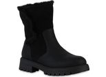 Van Hill Donna Stivaletti Classici Foderati In Pelliccia Sintetica Scarpe Con Plateau 841338, Colore: Nero, Taglia: 38