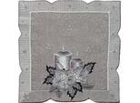 Tovaglia Olivia Candele Natale Poliestere Grigio 30 X 30 Cm