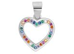 KettenanhäNger Adelia´S "Stilvoller Herz AnhäNger Aus 925 Sterling Silber", Bunt, SchmuckanhäNger, Damen, Silber 925 (Sterlingsilber), KettenanhäNger