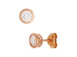 Paar Ohrstecker Jobo "Ohrringe Rund 6 Mm", RoséGoldfarben, Ohrringe, Damen, 6,6Mm, Silber 925 (Sterlingsilber), 925 Silber RoséGold Vergoldet Mit Zirkonia