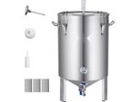 Sistema Per La Produzione Di Birra In Acciaio Inox 60 L - Fermentatore Per La Produzione Di Birra In Casa - Secchio Per La Produzione Di Birra Con Base - Pentola Per Zuppa Con Coperchio, Manico, Valvola E Rubinetto