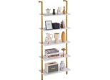 Scaffale Galleggiante - Scaffale Industriale A Tubo - Scaffale A Muro A 5 Livelli - 64X30Cm - Design Moderno Per Un Utilizzo Ottimale Dello Spazio