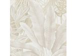 Profhome 396474-GU Carta Da Parati In Tessuto Non Tessuto Nature Jungle Beige Crema Bianco Grigio Bianco 5,33 M2