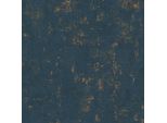 Profhome 395139-GU Spachtel Putz Vliestapete Metallische Akzente Blau Gold 5,33 M2