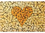 Tovaglietta Tessile Cloth Cuore Di Legno Tronchi Marrone 45X30 Cm