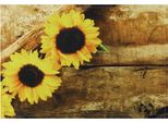 Tovaglietta Tessile Cloth Girasoli Fiori Tavola Di Legno 45X30 Cm