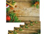 Tovagliette Tovagliette In Tessuto Tessuto Regalo Palline Spezie Legno
