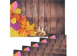 Tovagliette In Tessuto Foglia Foglie Legno Colorate 6Pz