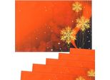 Tovagliette Tovagliette In Tessuto Cloth Stelle Fiocchi Di Neve Rosso