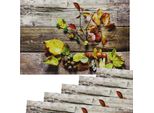 Tovagliette In Tessuto Foglie Foglie Autunno Legno Autunno 6 Pz